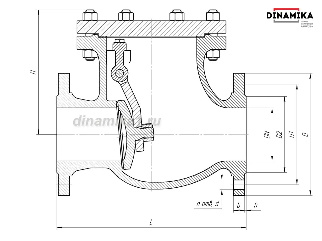 Обратный клапан 19с53нж Ду50 фланцевый